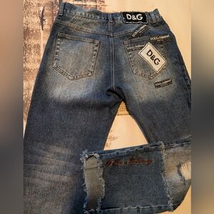 Dolce & Gabbana Distressed Ankle Jeans Dark Wash Women Size EU 38= Us Size 28x25